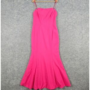 Jill Stuart‎ Spaghetti Strap Mermaid Trumpet Formal Dress Gown Hot Pink Size 12
